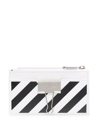 Off-white Binder Card Case With Pocket In White