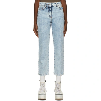 Msgm Blue Cropped Jeans In 82 Light Blue