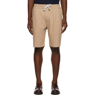 Brunello Cucinelli Tan Pleated Bermuda Shorts In Light_brown