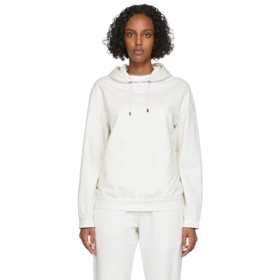 Brunello Cucinelli Off-white French Terry Hoodie In C7952 Soy Milk