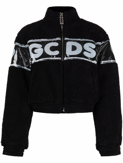 Gcds Transparent Band Logo Bomber Jacket In Black