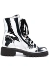 Alexandre Vauthier Lace-up Ankle Boots In Silver