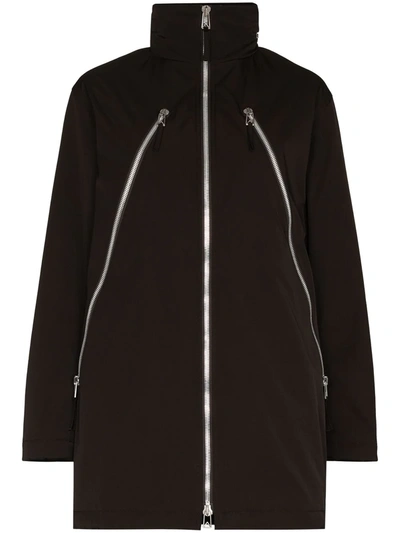 Bottega Veneta Contrast-trim Zip-detail Hooded Coat In Brown