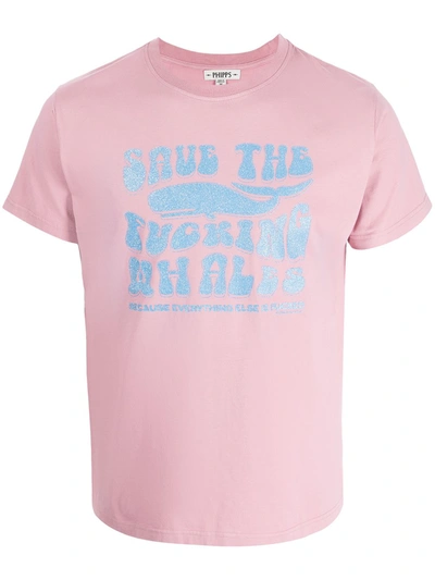 Phipps Save The Whales Organic Cotton T-shirt In Pink Gd