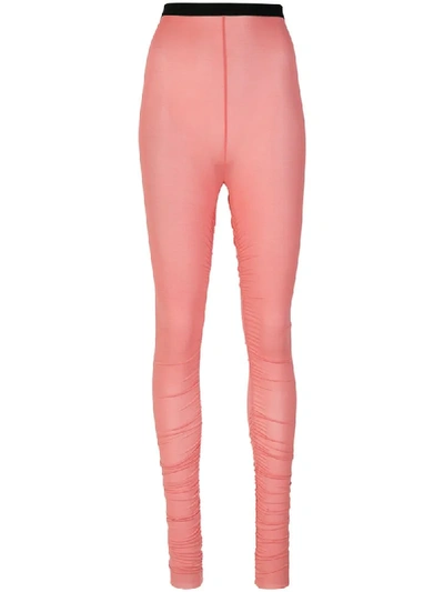Isabel Marant High-waist Ruched Leggings In Pink/purple