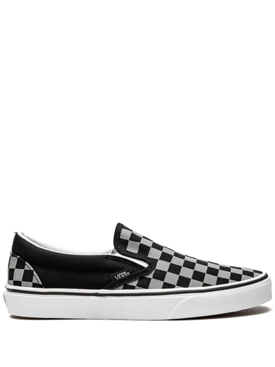 Vans Classic Checkerboard Slip-on Sneakers In Black And Gray