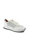 Bruno Magli Men's Holden Mix Media Sport Lace Up Sneakers In White Light Gray Nylon