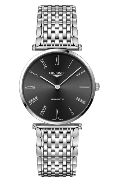 Longines Watch, 38mm In Black/silver