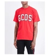 Gcds Flocked-logo Cotton-jersey T-shirt In Red