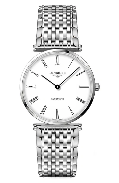 Longines Watch, 38mm In White/silver