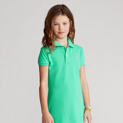 Polo Ralph Lauren Kids' Toddler Girls Cotton Mesh Polo Dress In Sunset Green