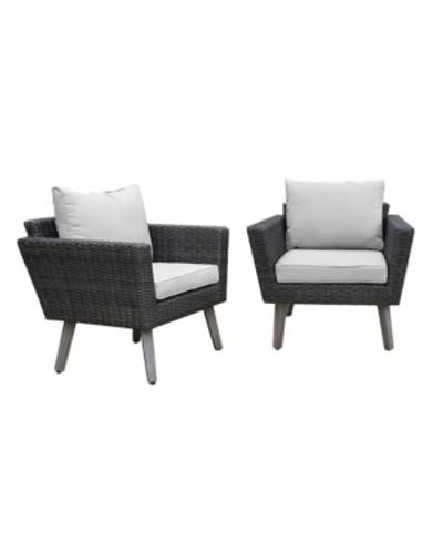 Dukap Kotka 2 Piece Outdoor Patio Seating Set With Cushions In Dark Gray