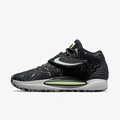 Nike Kd14 Basketball Shoe In Black/grey Fog/lime Glow/white