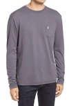 Johnnie-o Brennan Long Sleeve Pocket T-shirt In Graphite