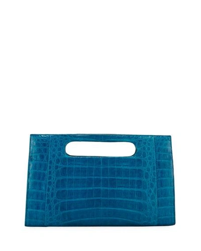 Nancy Gonzalez Top-handle Crocodile Clutch Bag, Dark Blue