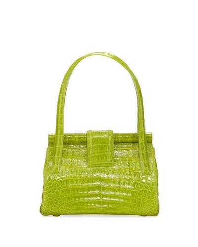 Nancy Gonzalez Small Crocodile Satchel Bag, Green