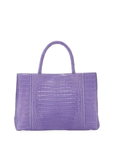 Nancy Gonzalez Medium Sectional Crocodile Tote Bag, Violet