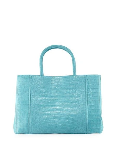 Nancy Gonzalez Medium Sectional Crocodile Tote Bag, Blue