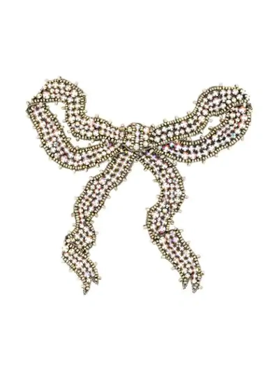 Gucci Bow Crystal-embellished Brooch In Multicolor