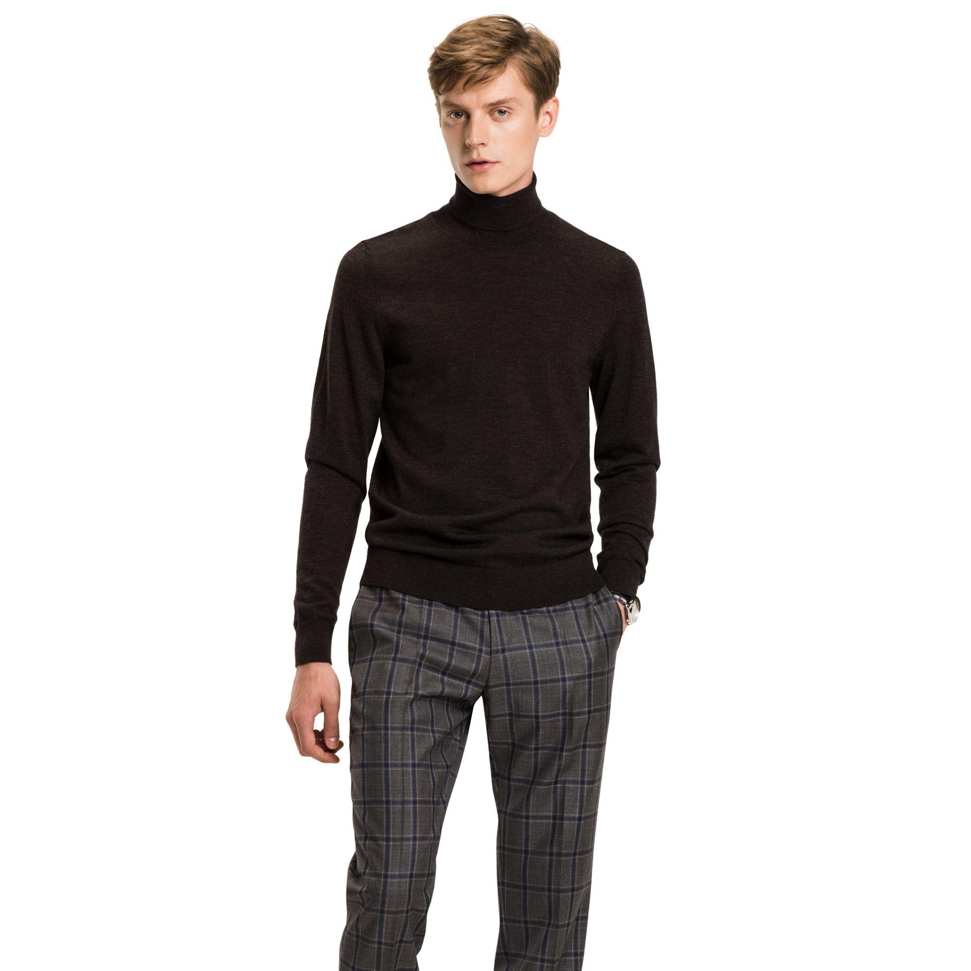 Tommy Hilfiger Tailored Collection Luxury Wool Turtleneck - Java ...