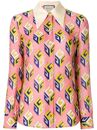 Gucci Printed Jacquard Shirt In Pink