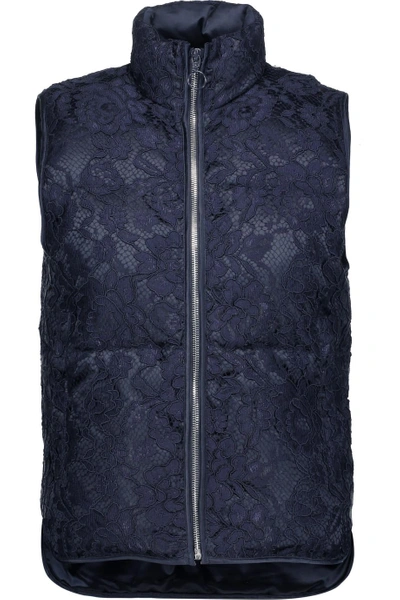 Sandro Lowna Corded Lace And Quilted Shell Vest