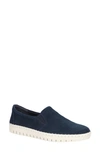 Navy Kid Suede Leather
