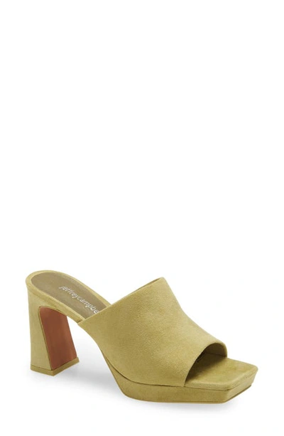 Jeffrey Campbell Caviar Platform Slide Sandal In Green Suede