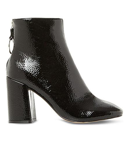 Steve Madden Posed Patent-effect Heeled Ankle Boots In Black-patent ...