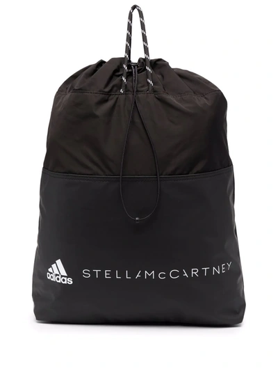 Adidas By Stella Mccartney Logo-print Backpack In Schwarz