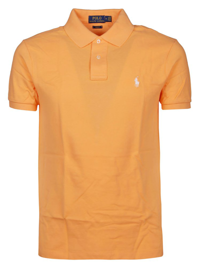 Polo Ralph Lauren Logo Embroidered Polo Shirt In Orange