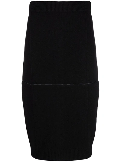 Helmut Lang High-waisted Knit Pencil Skirt In Black
