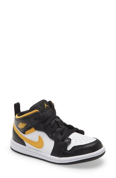 Nike Air Jordan 1 Mid Se Basketball Sneaker In White/ Pollen/ Black