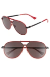 Altuzarra 64mm Aviator Sunglasses - Red/ Black