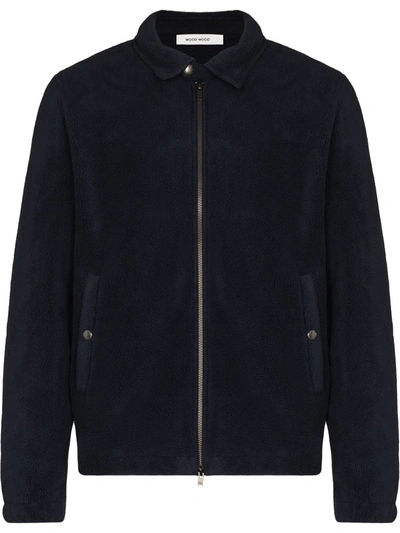 Wood Wood Alister Zip-up Fleece Jacket In Blue