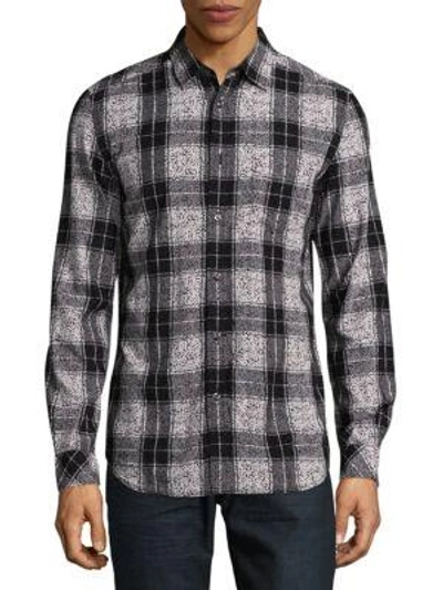 Diesel Patterned Button-down Shirt In Black