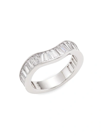 Adriana Orsini Stacked Sterling Silver & Cubic Zirconia Ring In Rhodium