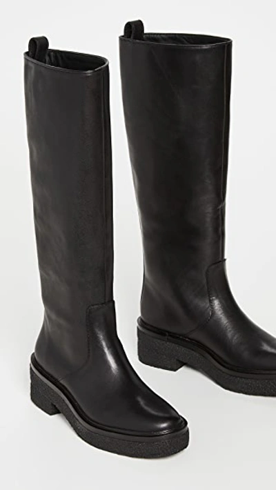 Loeffler Randall Tall Shaft Boots With Crepe Sole In Black