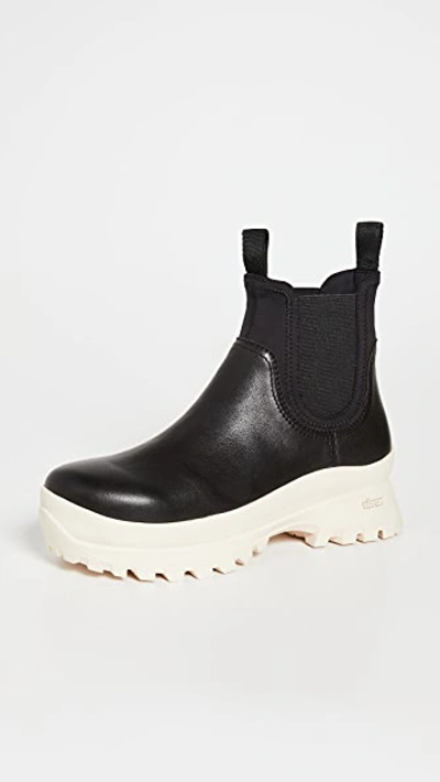 Loeffler Randall Tara Platform Rubber Chelsea Boots In Black Cream