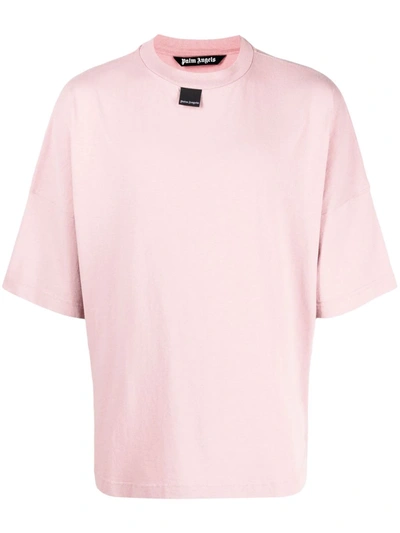 Palm Angels Logo Tag Oversized T-shirt In Pink | ModeSens