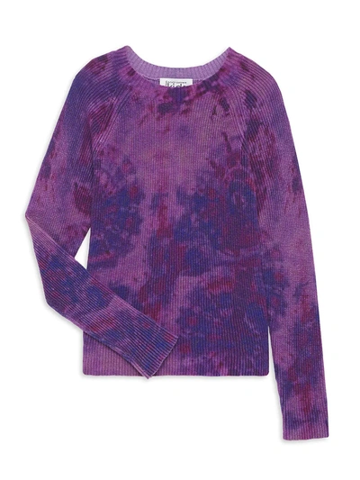 Autumn Cashmere Kids' Little Girl's & Girl's Tie-dye Cotton Sweater In Purple