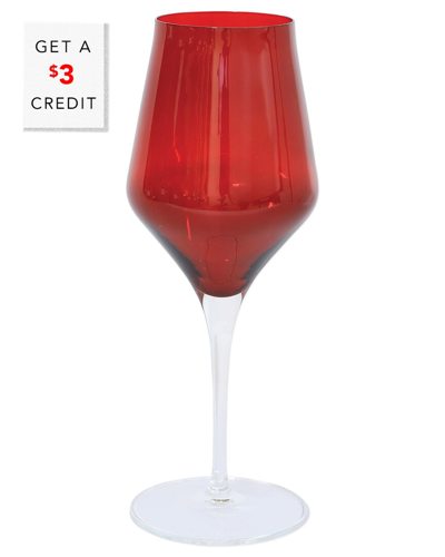 Vietri Contessa Water Glass In Red