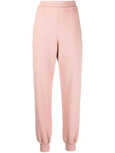 Alexander Mcqueen Logo Print Ribbed Track Pants In Pink
