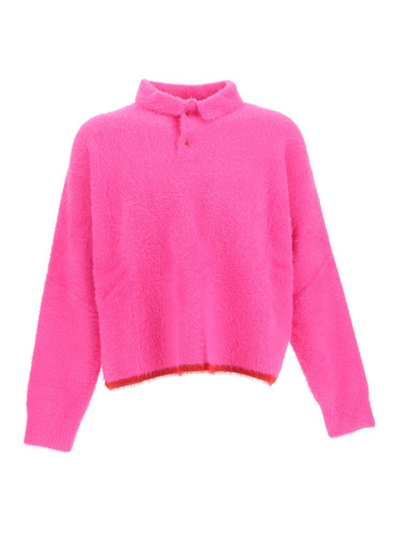 Jacquemus Le Polo Neve 纹理毛衣 In Pink