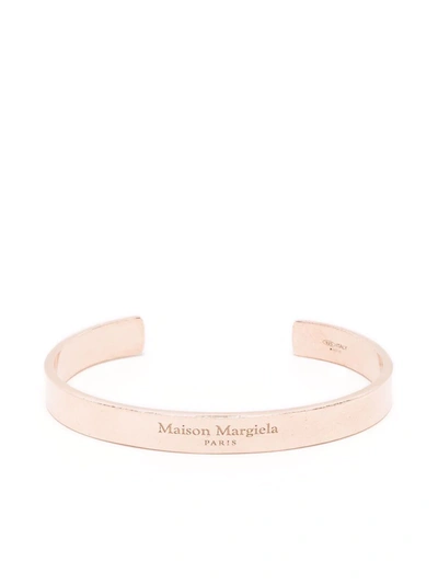 Maison Margiela Engraved-logo Cuff Bracelet In Rose_gold