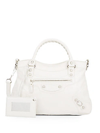 Balenciaga Leather Classic 12 Town Bag In Ivory | ModeSens