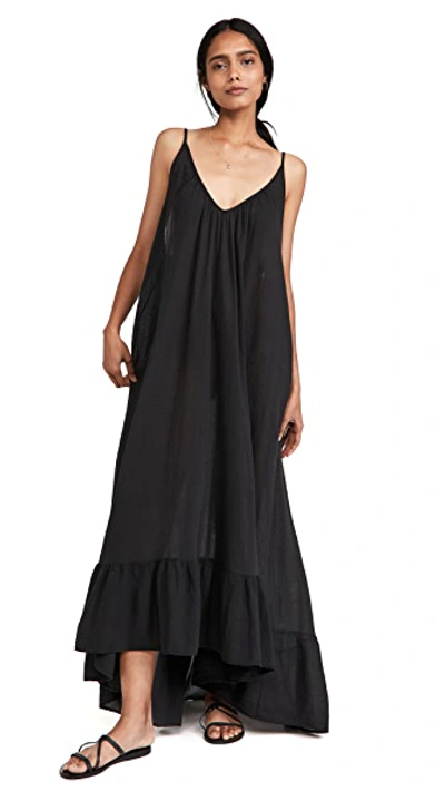 9seed Paloma Ruffle Maxi Dress In Black