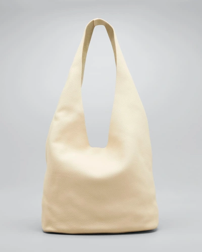 The Row Bindle Three Textured-leather Shoulder Bag In Oypld Oyster Pld