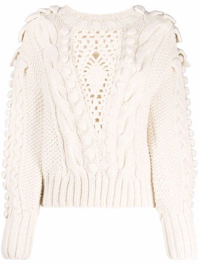 Ulla Johnson Verena Oversized Cable-knit Wool Jumper In Ivory