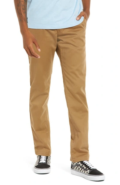 Vans Authentic Slim Chinos In Tan-brown
